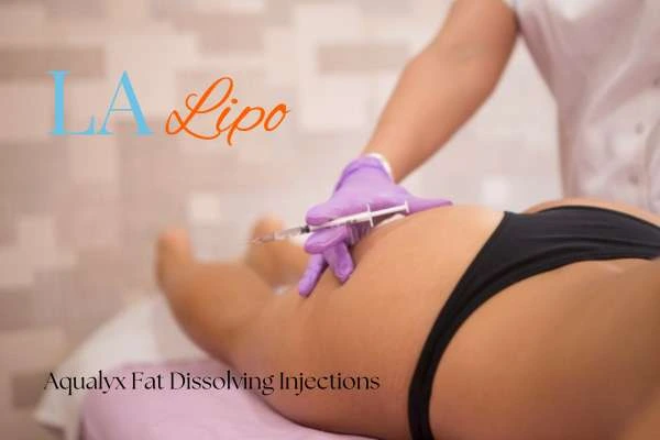 Woman having fat dissolving injections Greater London (Haringey) on thighs