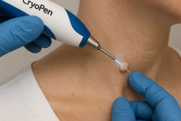 Person receiving Cryotherapy skin tag removal Greater London (Haringey)
